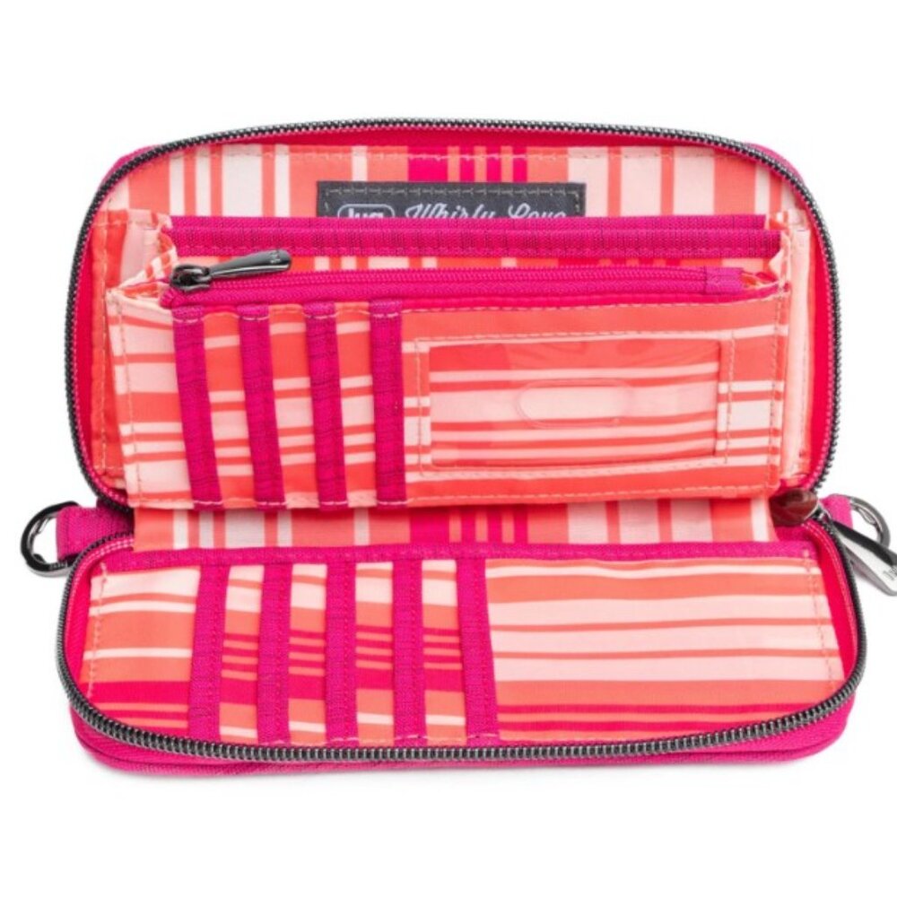 Lug Whirly Love RFID Wristlet Wallet Brushed Rosette Pink with Bubble Pink Love - Picture 4 of 11